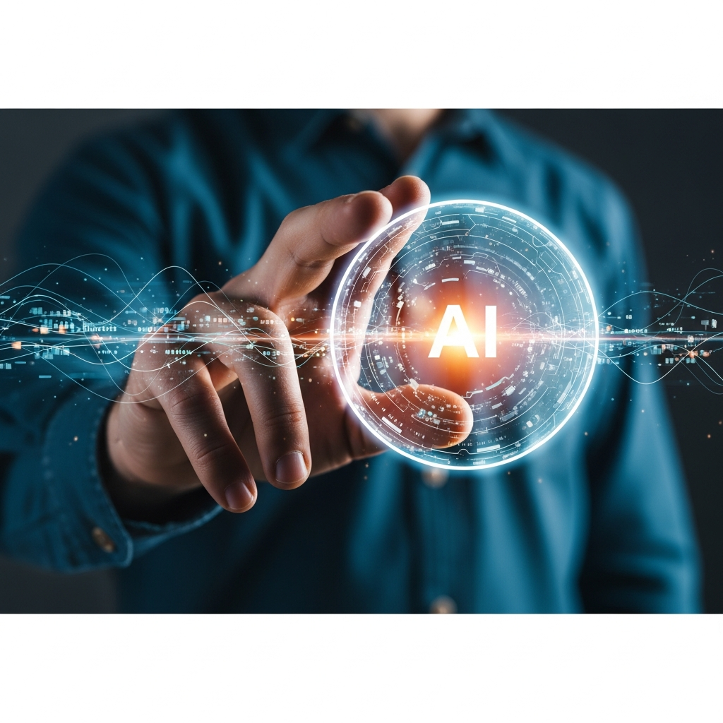 개인 자비스를 만드는 꿈을 상징하는 손과 빛나는 AI 인터페이스